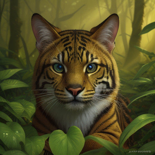 Vibrant Forest Scene: Baby Animals Play Together in a Golden...