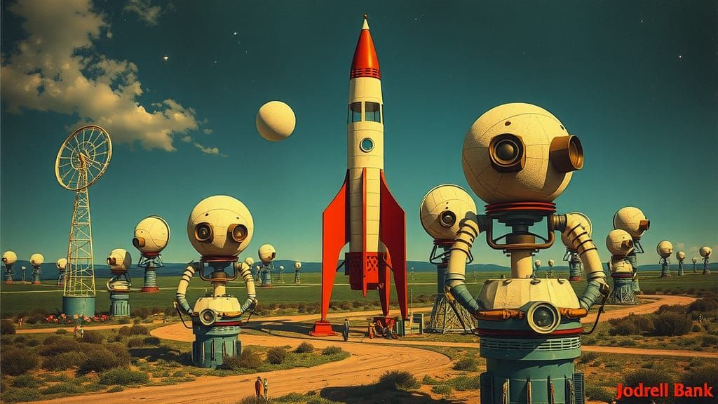 Victorian Robot Rocket Travel Poster