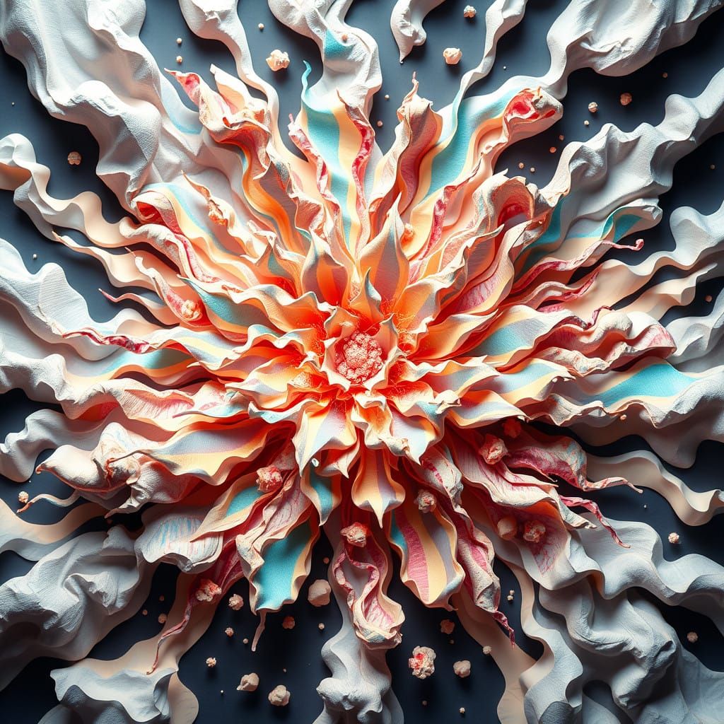Cosmic Origami Dreamscapes: Swirling Iridescent Clouds of th...