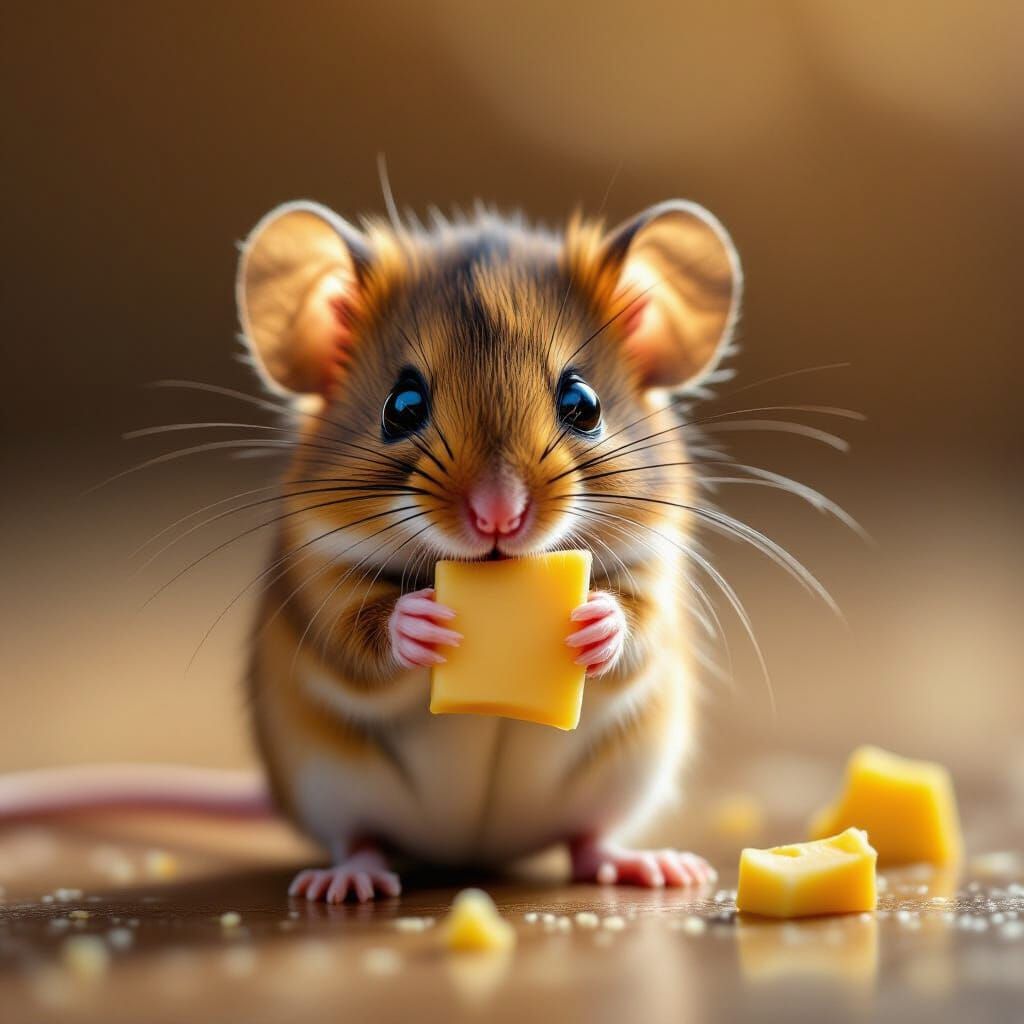Adorable Mouse Photographed in Studio Portrait