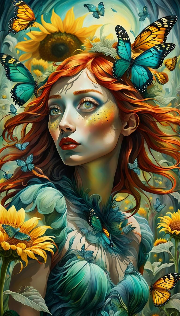 Surreal Flower Fairy Dreamscape in Dali Style