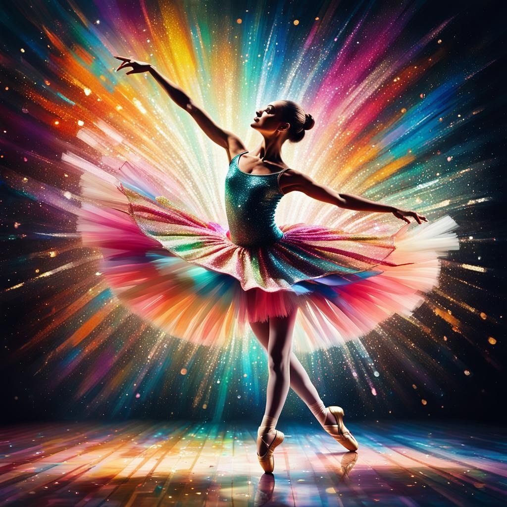 Ballet Dancer in Abstract Expressionist Modern Art Style