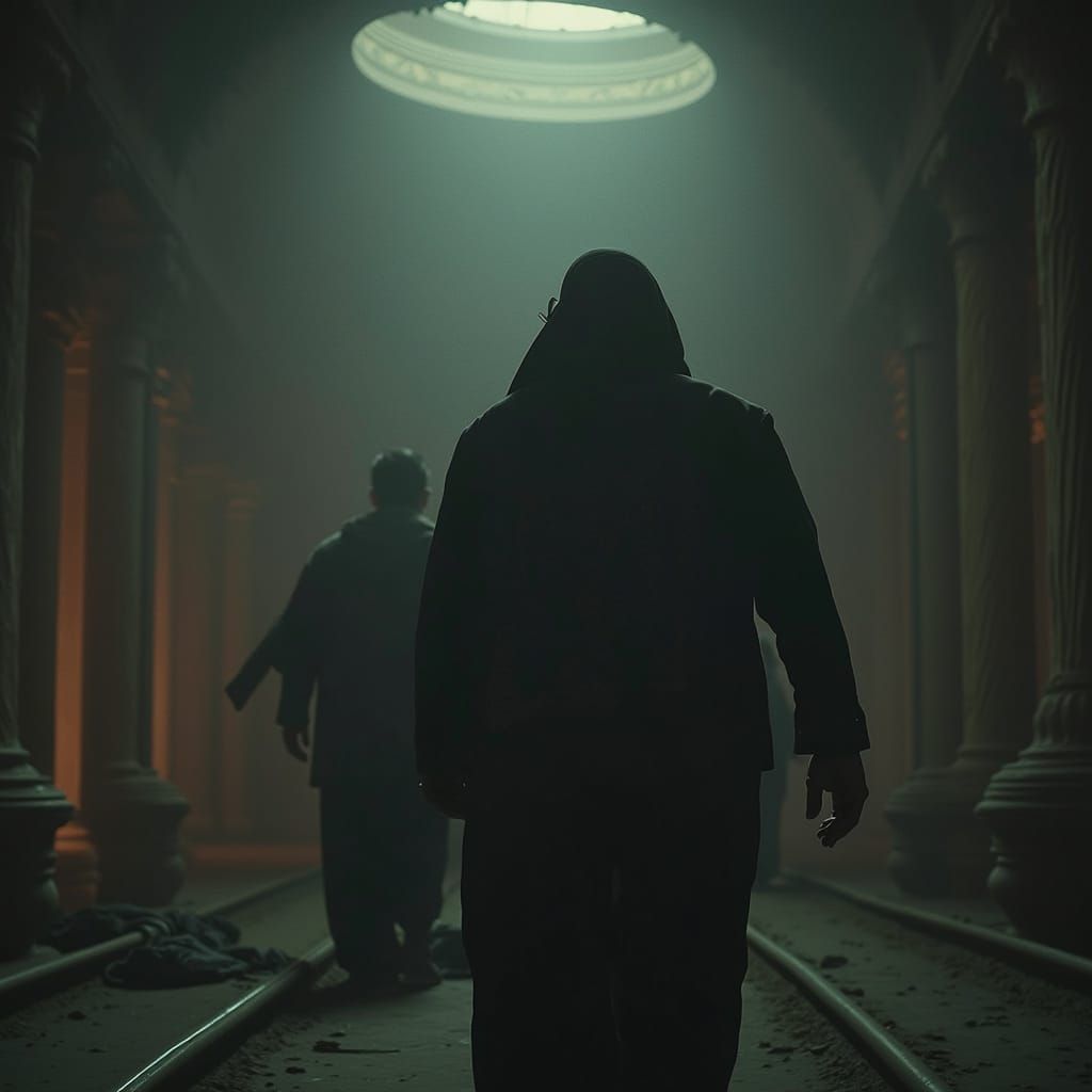 Cinematic Soaring Man Above Planet