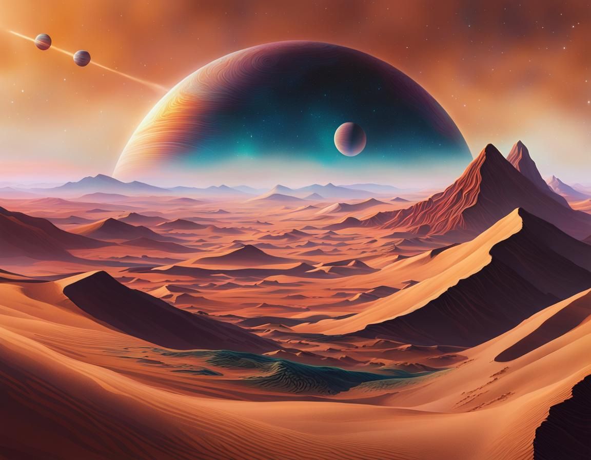 Arrakis: A Dune Planet Holographic Illustration