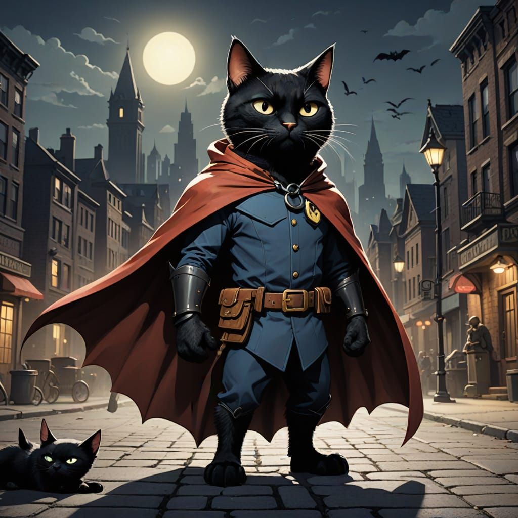 Courageous Cat and Bat Fink in Noir City