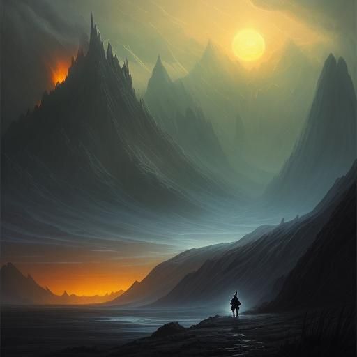 Gandalf Rides Through Mordor in Dark Academia Style