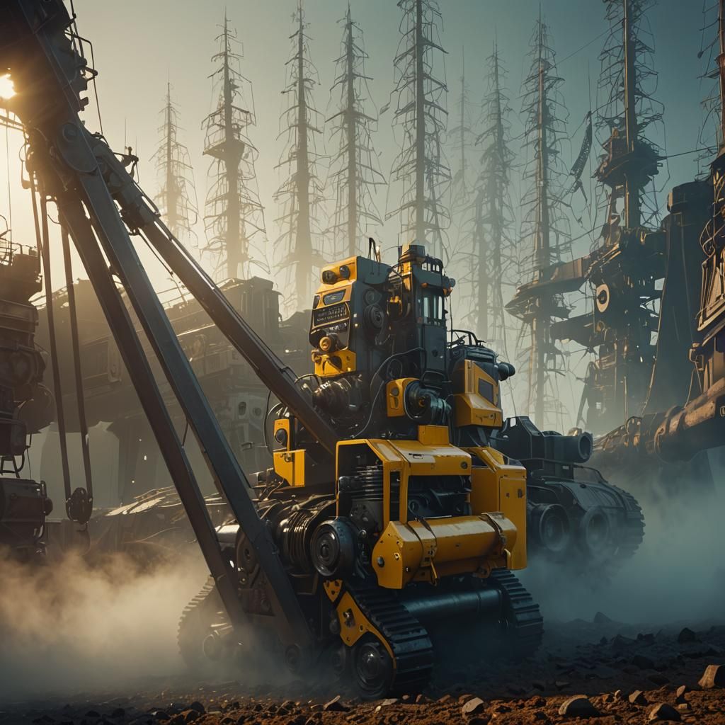 Futuristic Winch Bulldozer in Sci-Fi Digital Art