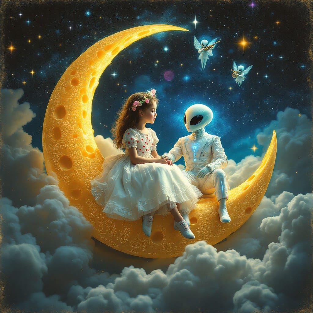 Magical Moonlit Encounter of a Little Girl and Her Alien Fri...