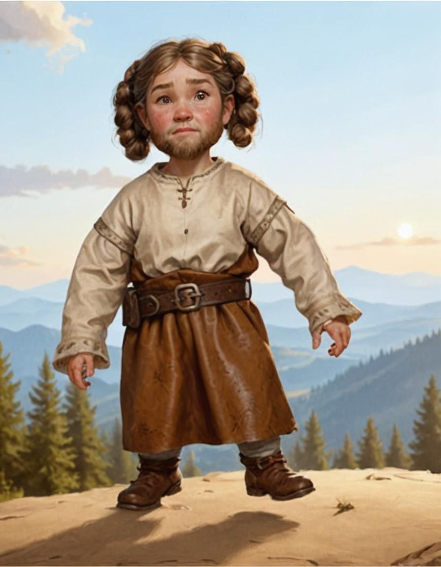 Dwarf Woman in Earthy Medieval Attire