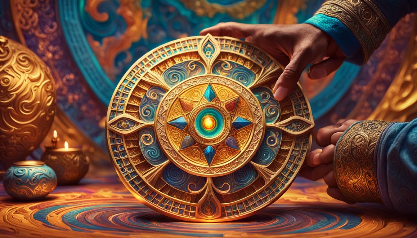 Hyperrealistic Concept Art of Ancient Talisman in Vibrant Sw...