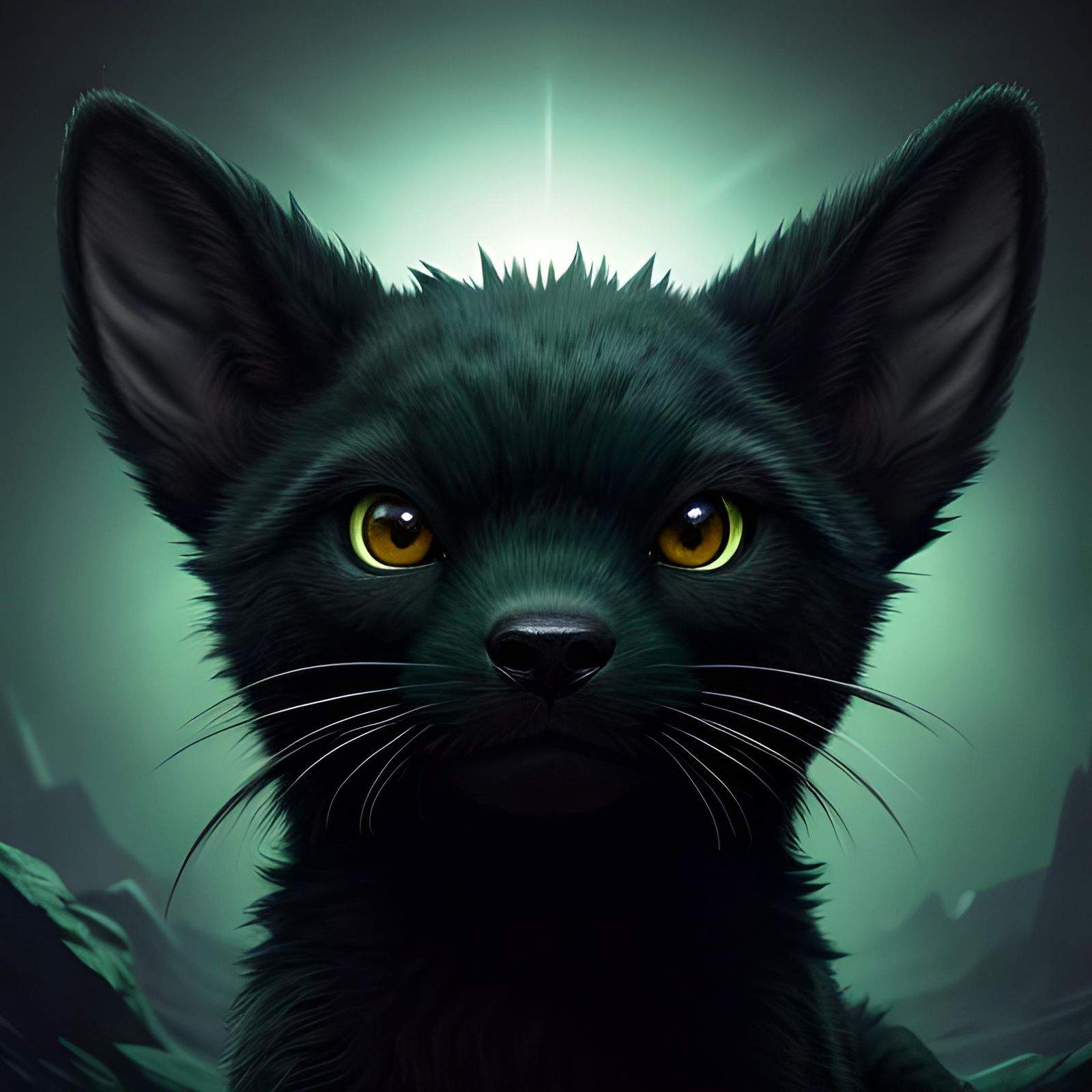 Friendly Quadruped Chupacabra with Shining Eyes