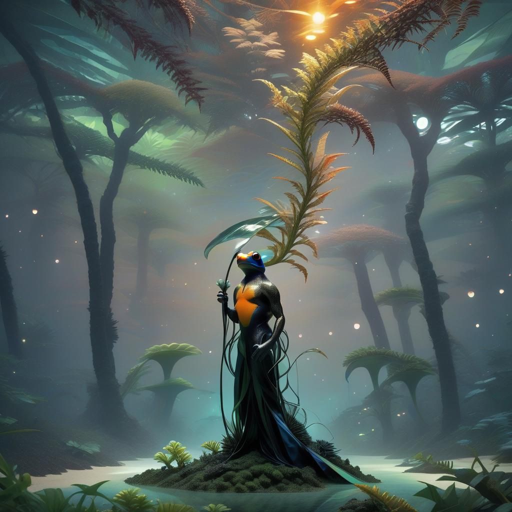 Phantasmagorical Seaside Figure in Double Exposure Style