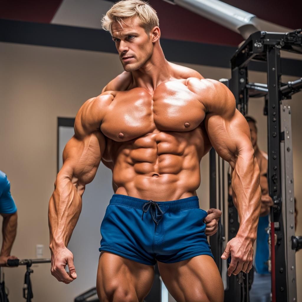 Dominant Bodybuilder Pins Man Against Wall