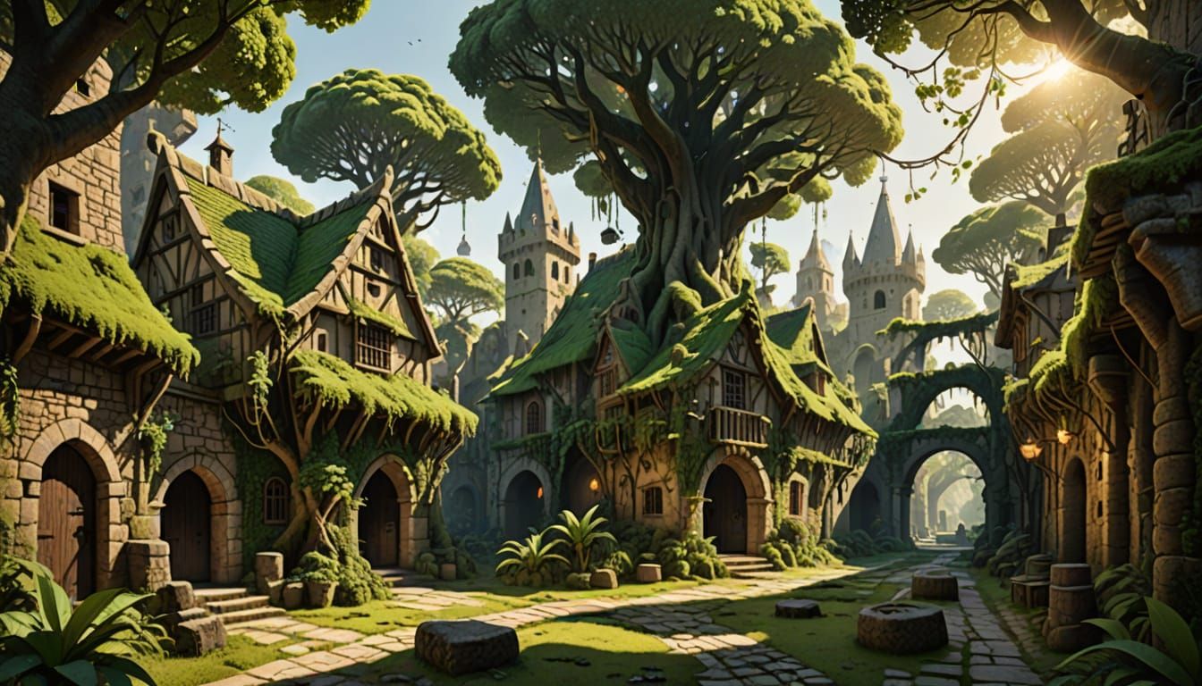 Medieval Jungle Metropolis in Ancient Canopy