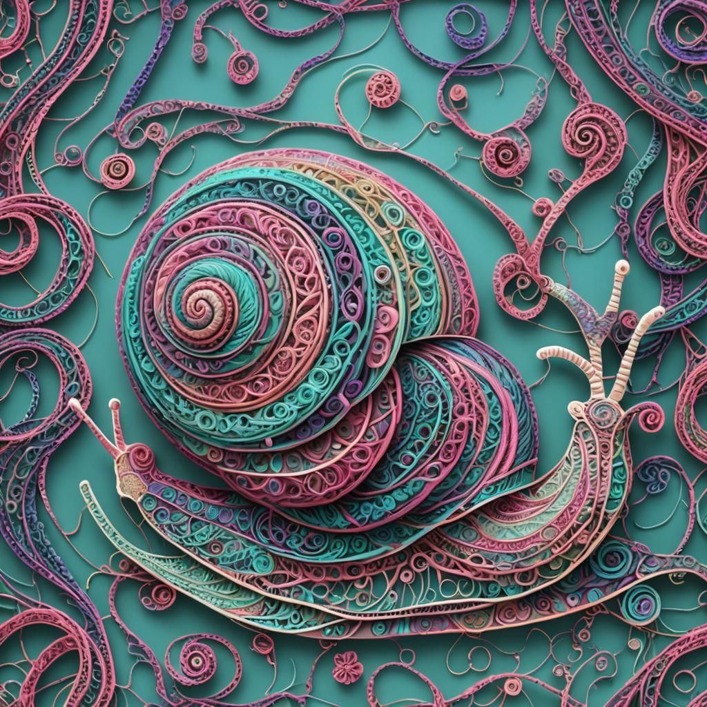 Colorful Snail Lirigami with Braided Strings