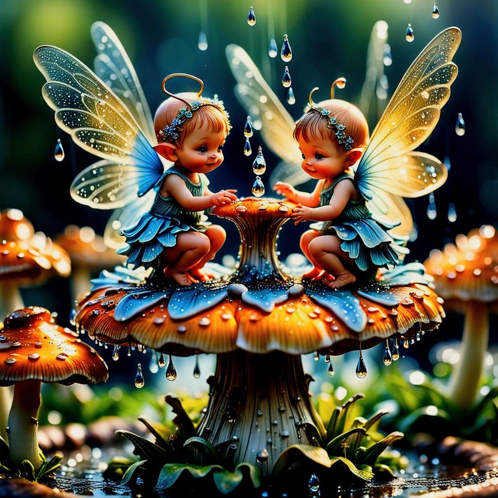 Detailed Macro Photo of Baby Fairies Dancing