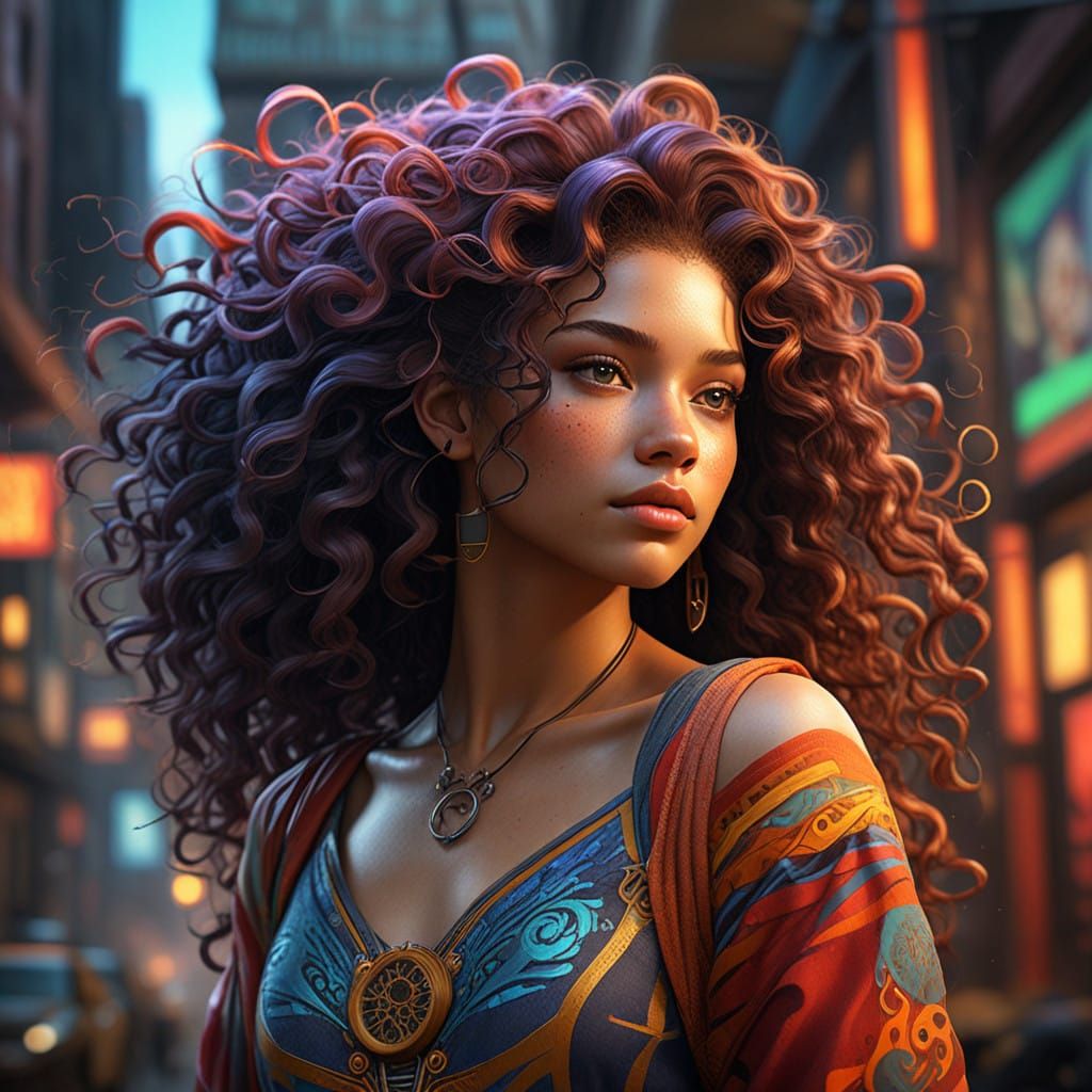 Hyperrealistic Visionary with Celestial Patterns