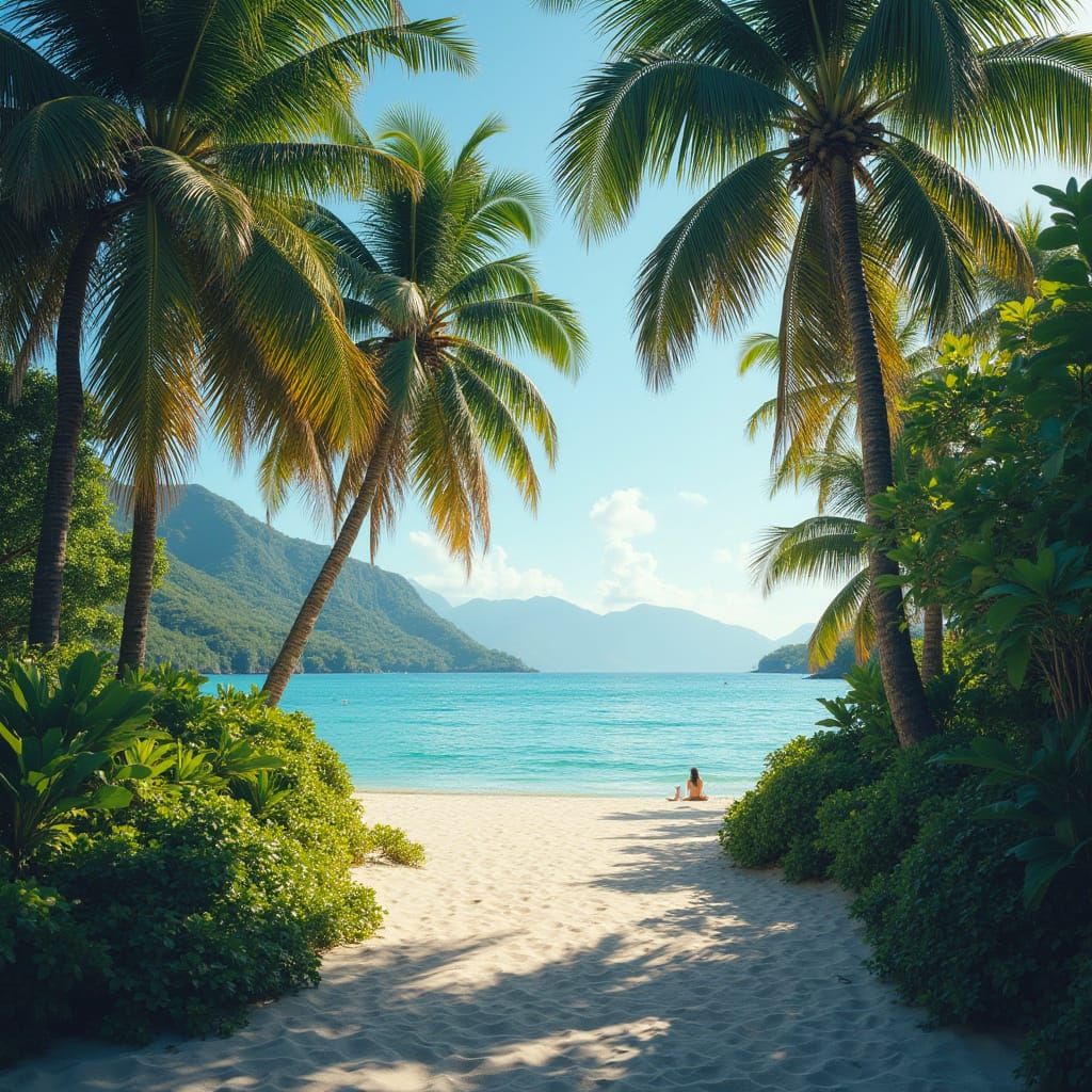 Paradise Island Oasis in Vibrant Color Palette