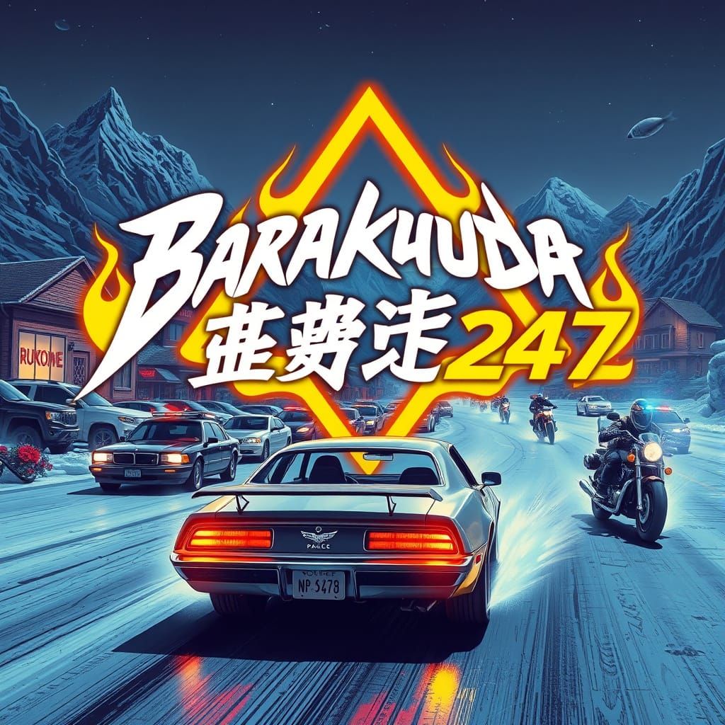 Futuristic Logo on Trans Am in Cyberpunk City