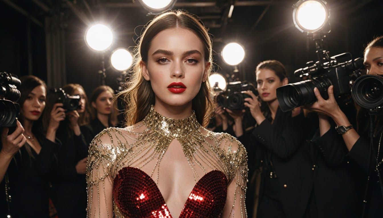 Sequined fashion model