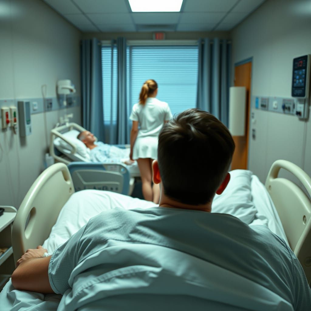 Hospital View: Nurse in Short Skirt Perspective