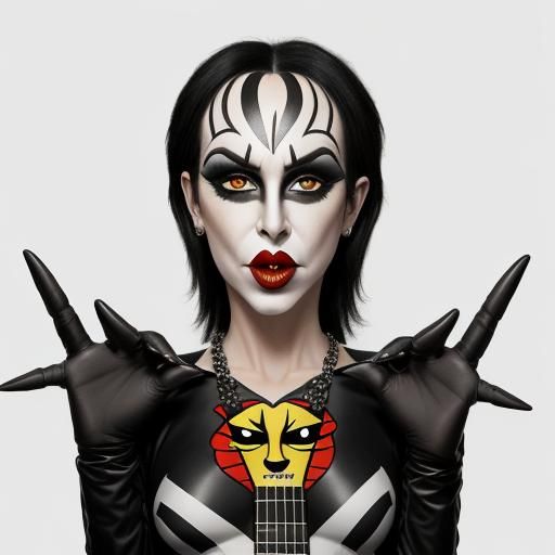 Surreal Matte Oil Painting of Kiss Band