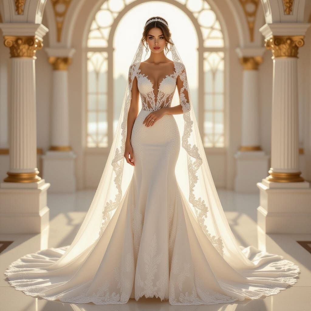 Futuristic Lace Wedding Gown Inspired by Masters