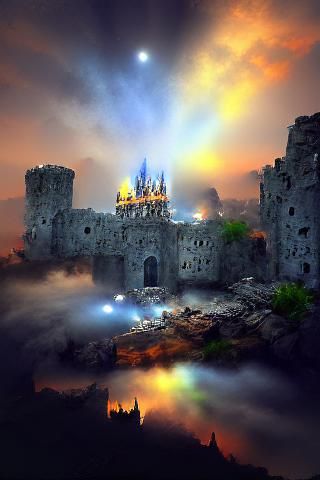 Dark Castle in Magical Fantasy World: 8K Concept Art