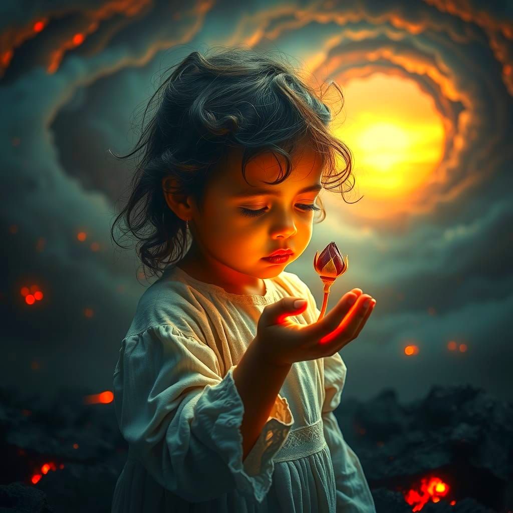 Child of Hope Blooms in Volcanic Land