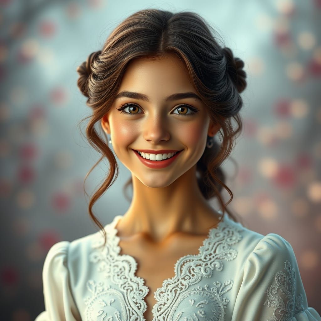 Dreamy Fantasy Portrait of a Young Woman