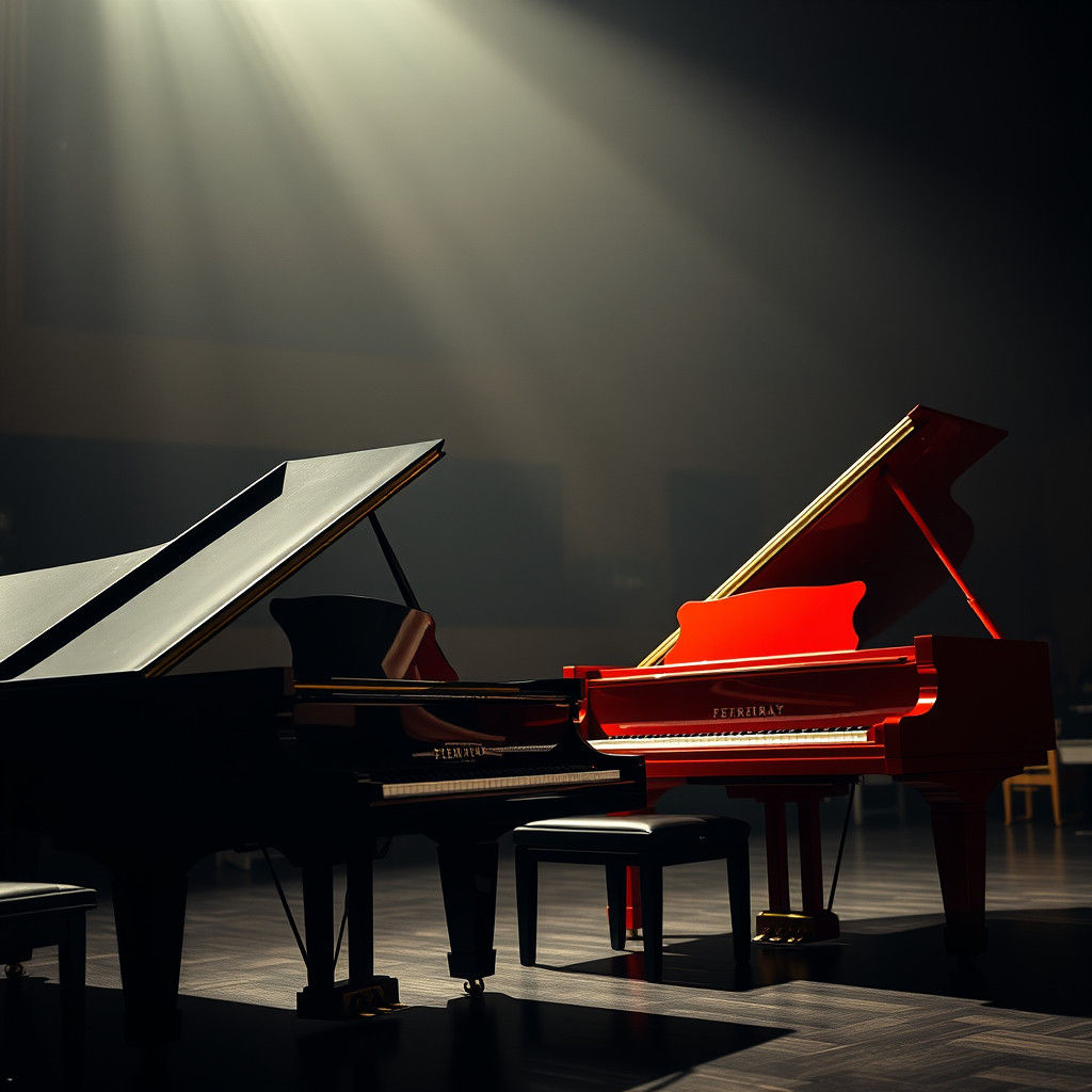 Dramatic Pianos: Black Ebony and Ferrari Red