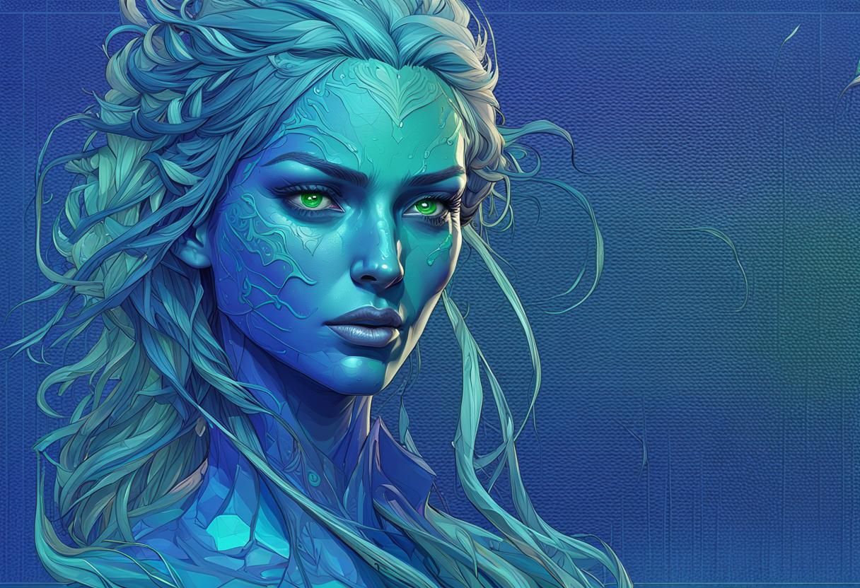 Green-Eyed Woman: Hyperdetailed Art Portrait