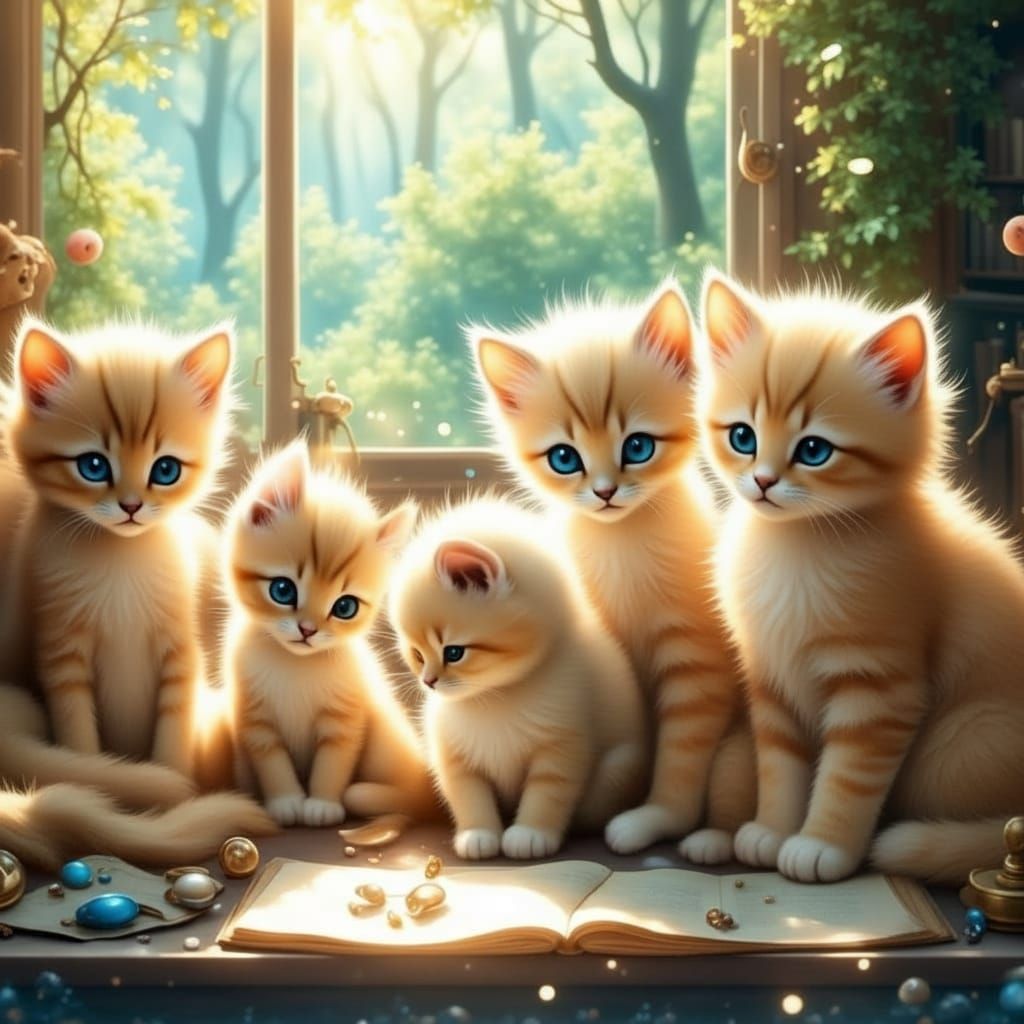 Adorable Ragdoll Kittens Playfully Watching a Dog