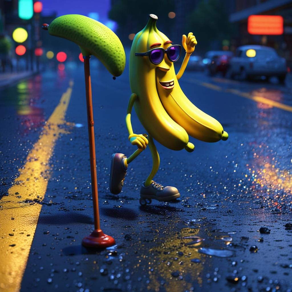 Blind Banana Causes Car Crash: Pixar 3D Animation