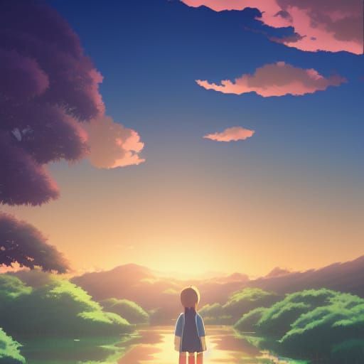 Anime Key Visual in Studio Ghibli Style