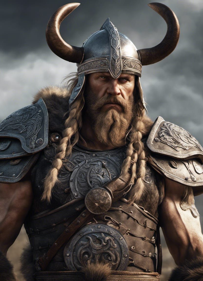 Viking Berserker in Post-Apocalyptic Hyperrealism