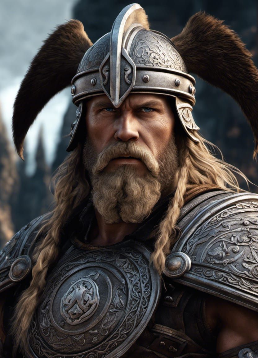 Viking Berserker in Post-Apocalyptic Hyperrealism