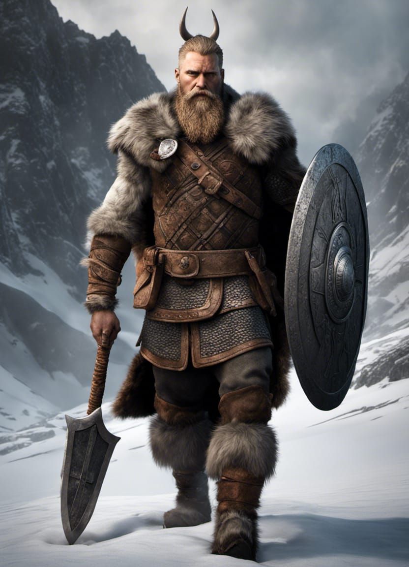 Viking Berserker in Post-Apocalyptic Hyperrealism