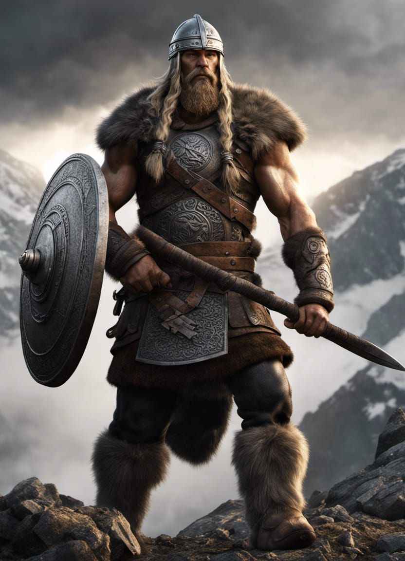 Viking Berserker in Post-Apocalyptic Hyperrealism