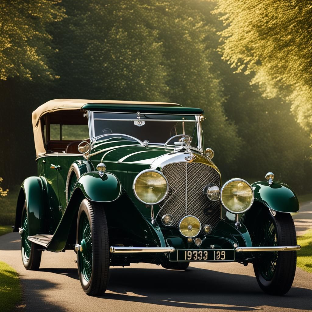 1932 Bentley: A Gleaming Vintage Car in 8k