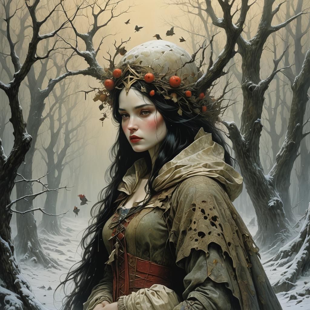 Snow White in Dark Fantasy Style