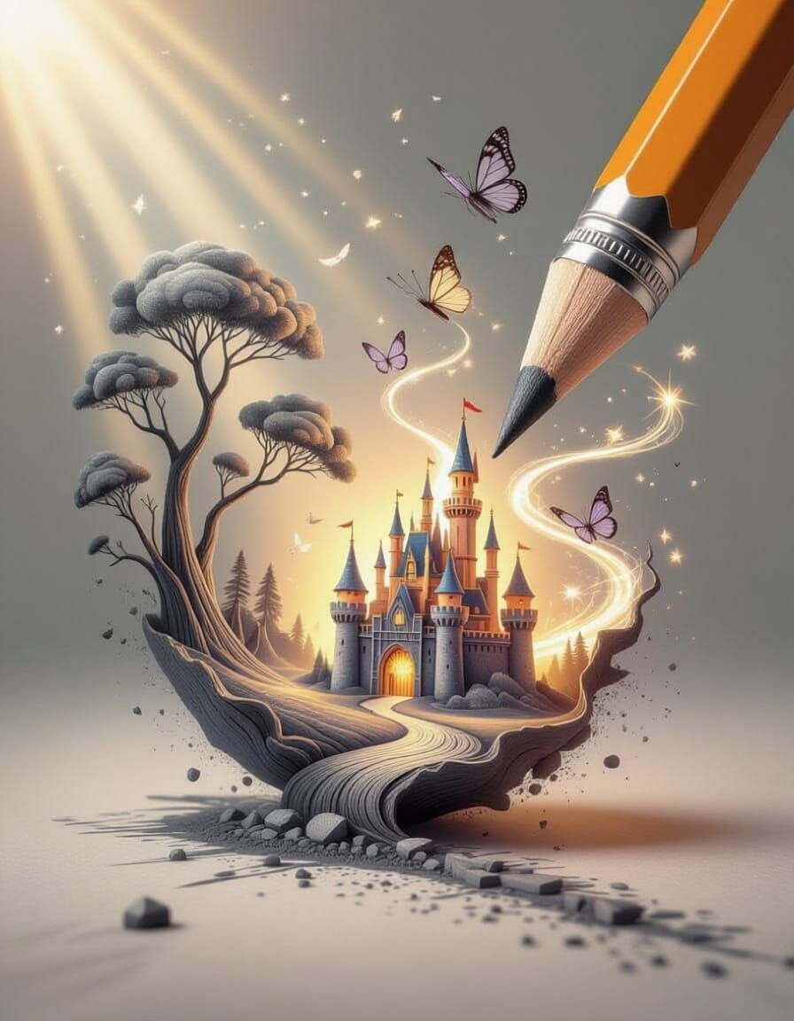 Surreal Artwork: Pencil Creates Worlds From Imagination