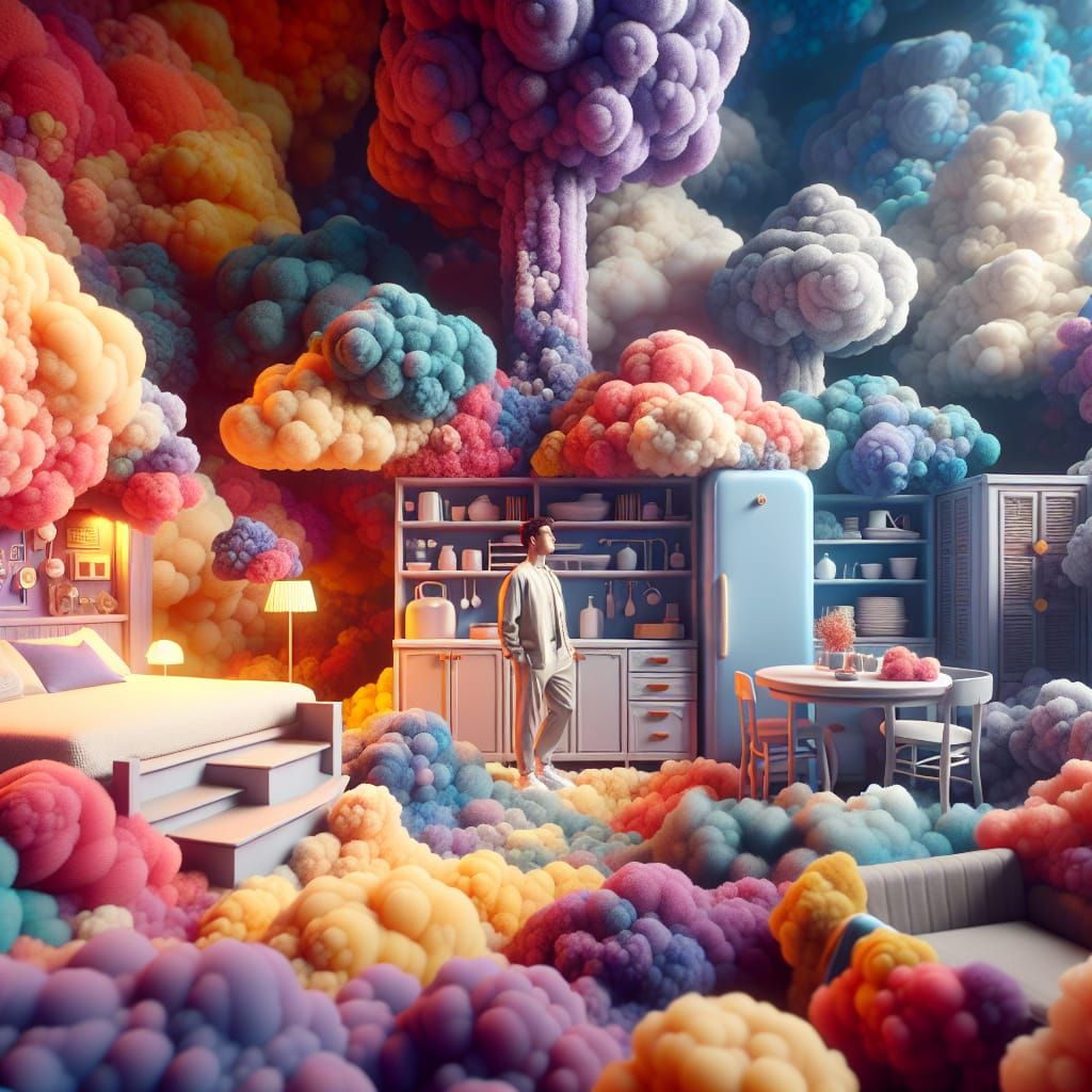 Ethereal Cloud World with Volumetric Lighting