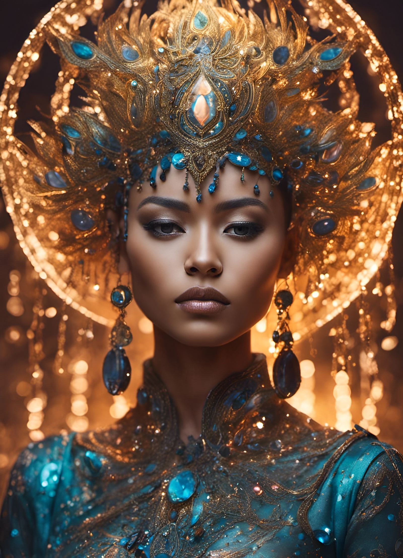 Bioluminescent Twilight Goddess in Detailed Fantasy Art