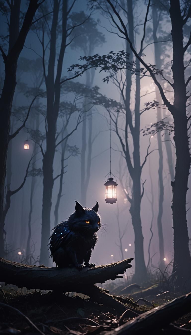 Moonlit Forest Creature in Cinematic Style