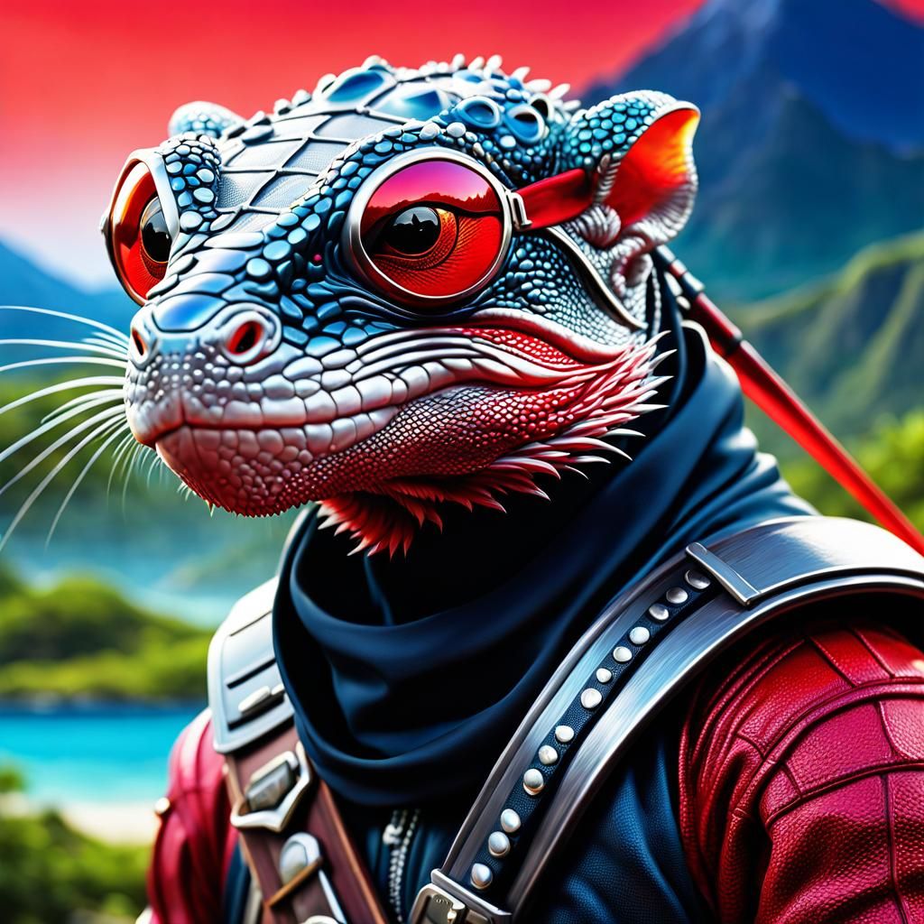 Surreal Mutant Lizard-Rat Vacation Masterpiece