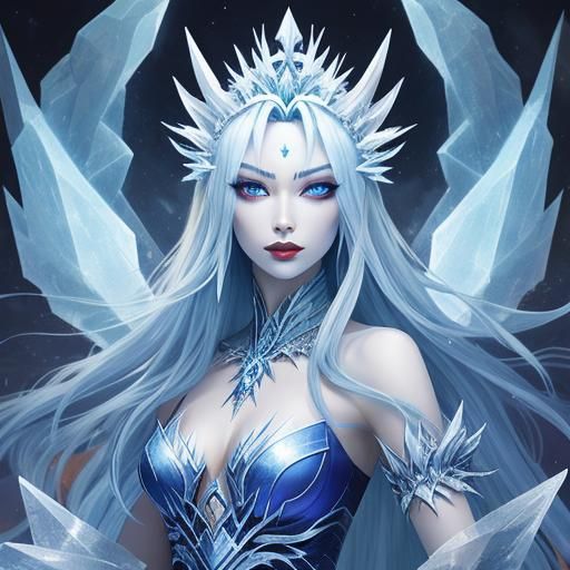 Beautiful Ice demon princess realistic