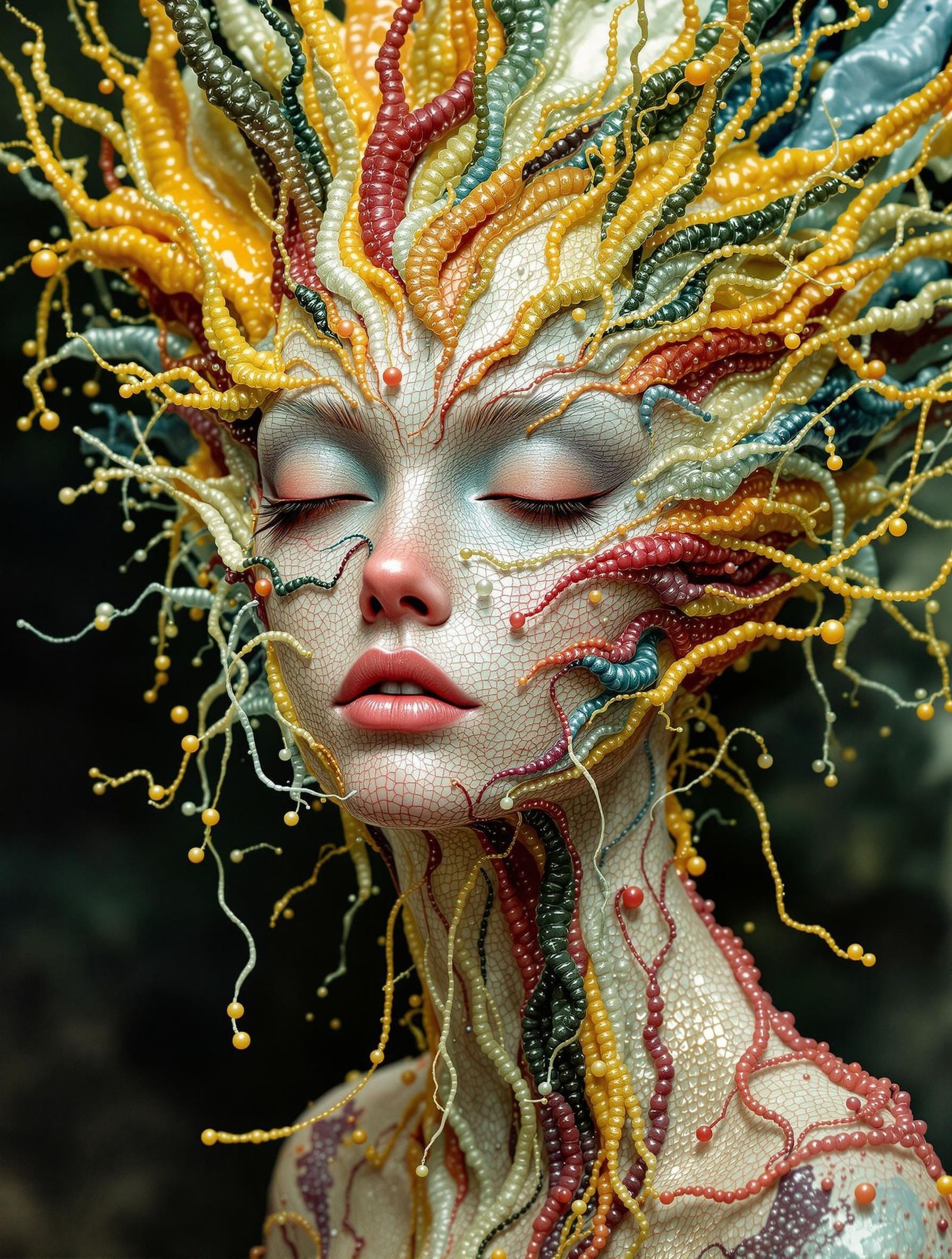 Figuratively Emergent Blown-Glass Hand-Knit Masterpiece