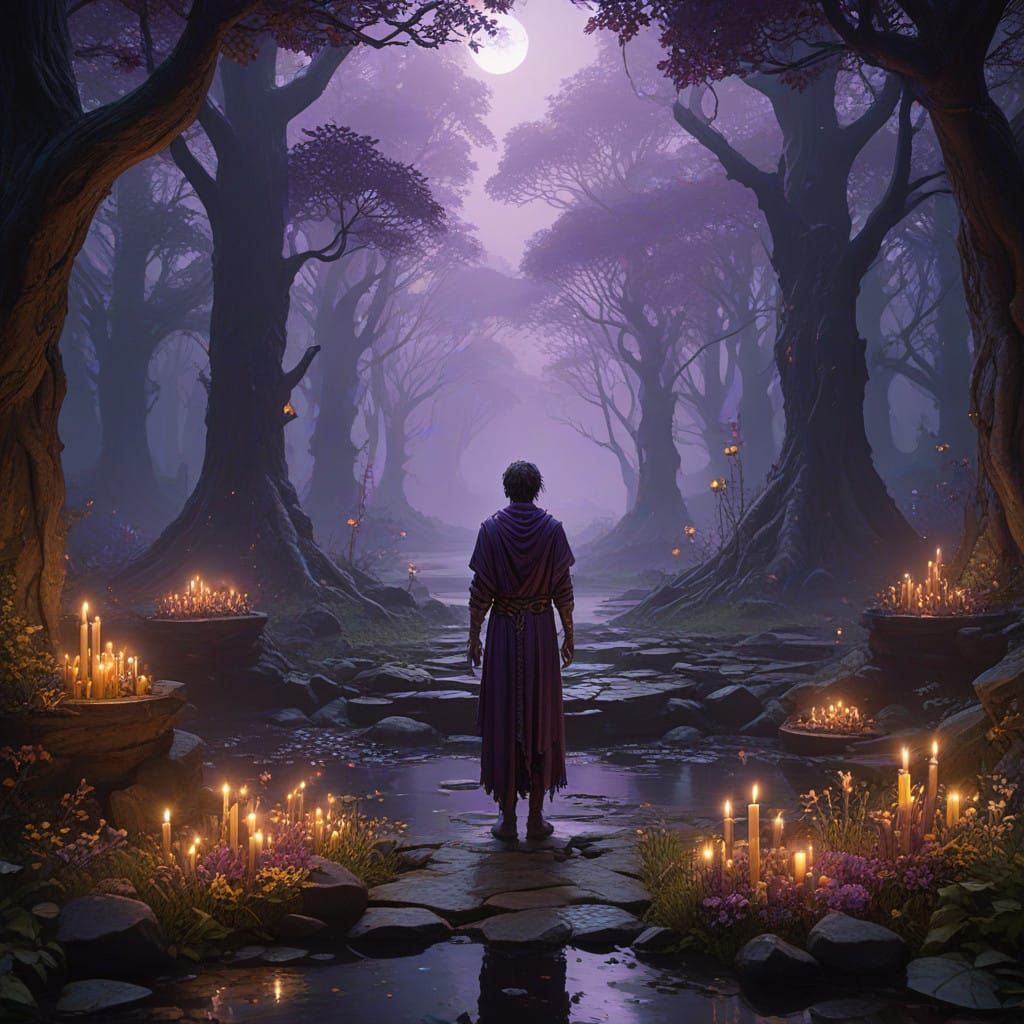 Celtic Fantasy Ritual Unfolds in Dark Mystical Realm