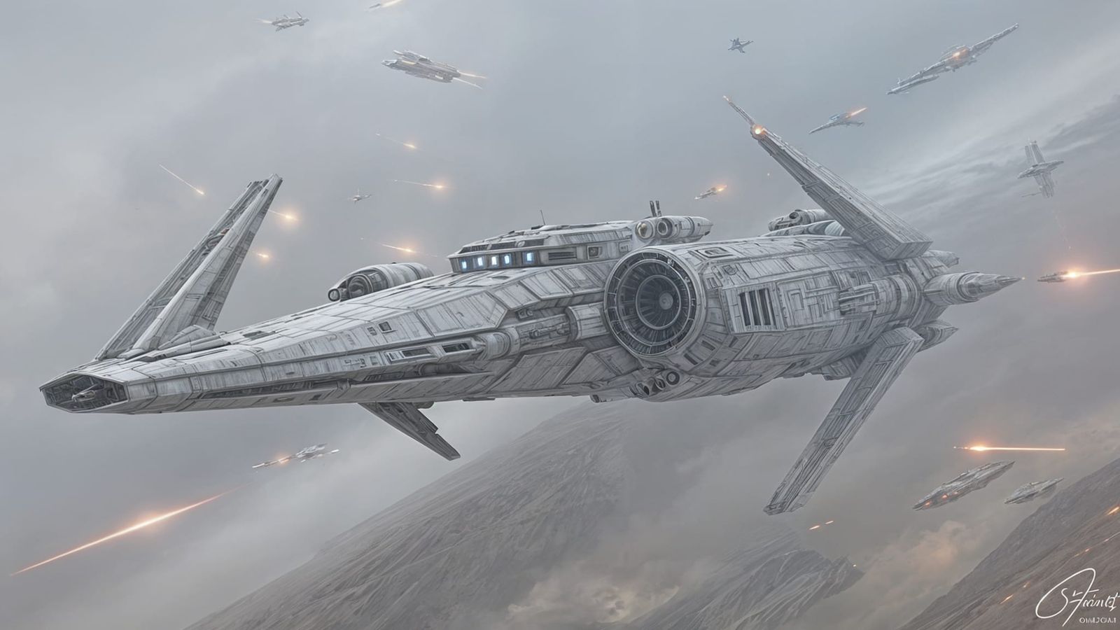 Galactic Starship in Epic Star Wars Style